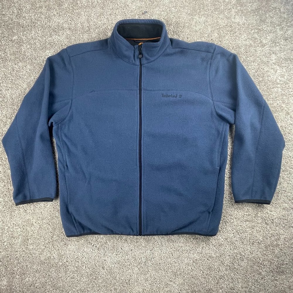 Timberland Jacket Fleece Men's Extra Large Navy Blue Fleece Mock Neck Gorpcore